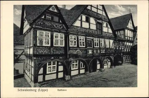 Ak Schieder Schwalenberg in Lippe, Rathaus, Fassade