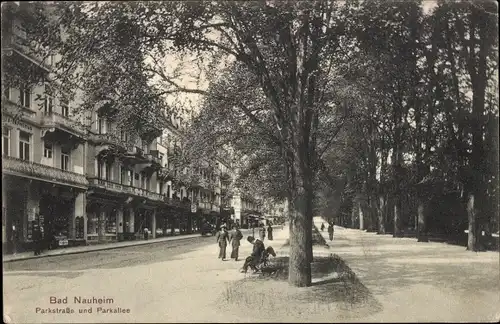 Ak Bad Nauheim in Hessen, Parkstraße und Parkallee