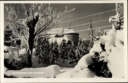 Ak Radstadt in Salzburg, Dorfpartie im Winter