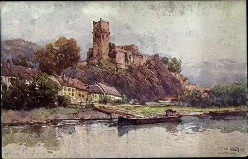 Künstler Ak Lach, F., Weitenegg Leiben Niederösterreich, Nibelungenweg