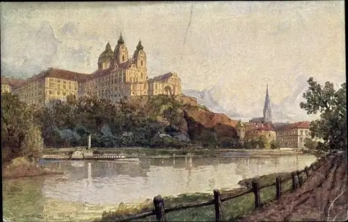 Künstler Ak Lach, Fritz, Melk an der Donau Niederösterreich, Benediktinerstift