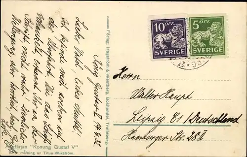 Ak Dampfer Konung Gustaf V, Statens Järnvägar