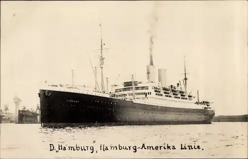 Foto Ak Dampfer Hamburg, HAPAG