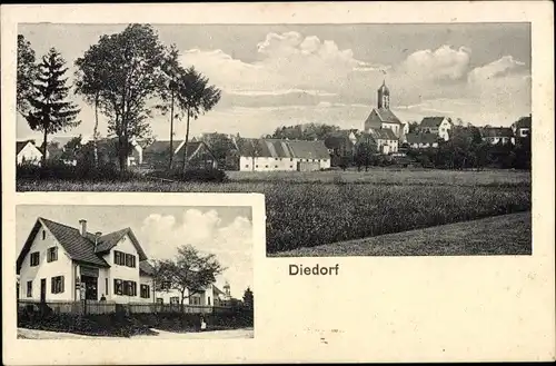 Ak Diedorf Kreis Augsburg, Totalansicht der Ortschaft