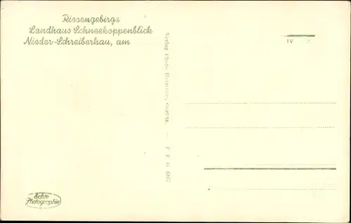 Ak Szklarska Poręba Nieder Schreiberhau Riesengebirge Schlesien, Landhaus Schneekoppenblick