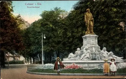 Ak Colmar Kolmar Elsass Haut Rhin, Bruatdenkmal