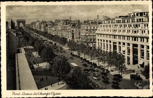 Ak Paris, Avenue des Champs Elysées, Arc de Triomphe