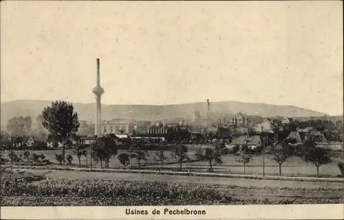 Ak Pechelbronn Elsass Bas Rhin, Panorama, Usines