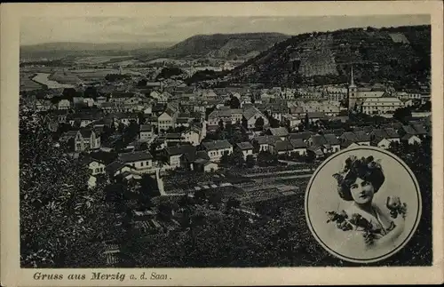 Ak Merzig an der Saar, Gesamtansicht