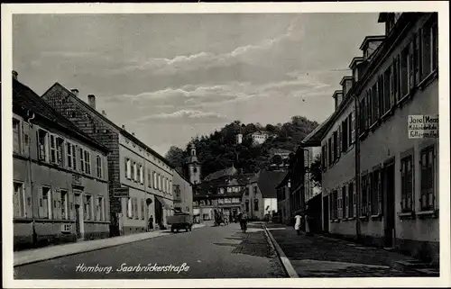 Ak Homburg im Saarland, Partie in der Saarbrücker Straße, Josef Mann Mühlenfabrikate