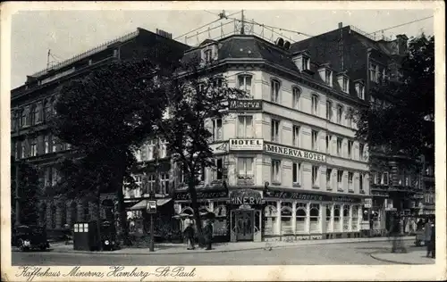 Ak Hamburg Mitte St. Pauli, Café Kaffeehaus Minerva