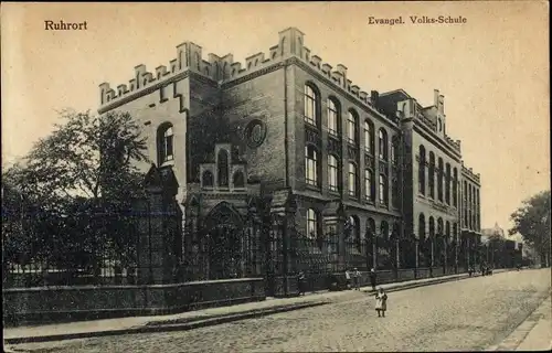 Ak Ruhrort Duisburg im Ruhrgebiet, Evang. Volksschule