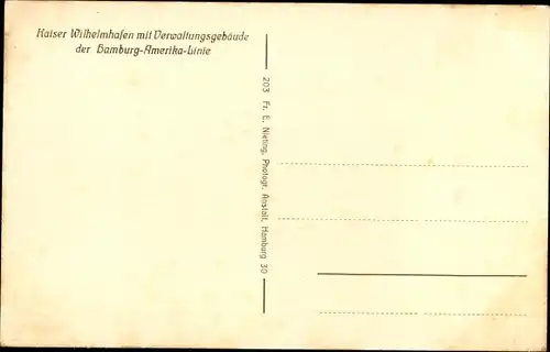 Ak Hamburger Hafen, Kaiser Wilhelm Hafen, Verwaltungsgebäude der HAPAG, Dampfer