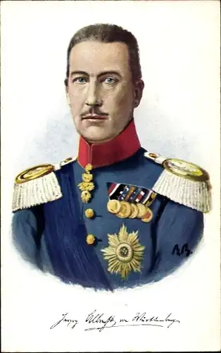 Künstler Ak Herzog Albrecht von Württemberg, Portrait in Uniform