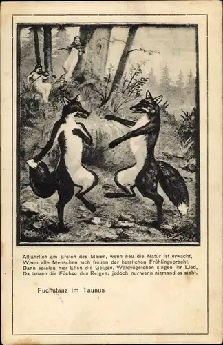 Ak Fuchstanz im Taunus, Alljährlich am Ersten des Maien