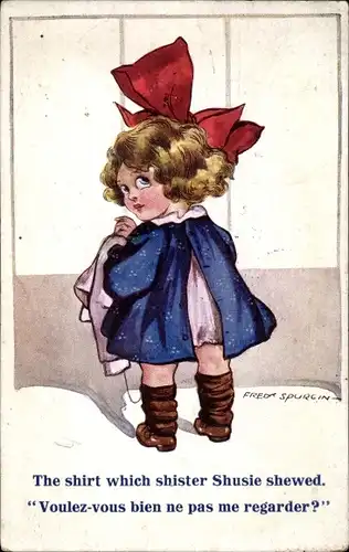 Künstler Ak Spurgin, Fred, The shirt which shister Shusie shewed