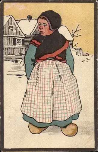 Ak Mädchen in niederländischen Trachten, Portrait