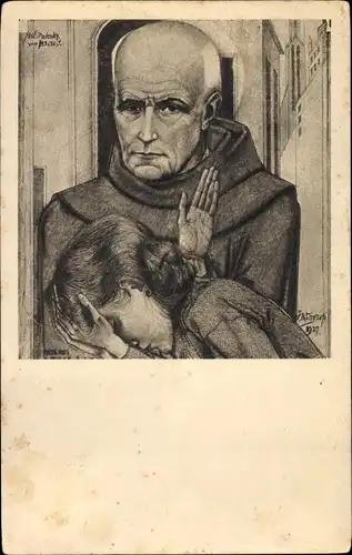 Künstler Ak Toorop, J. T., Paterke van Hasselt, Geistlicher, Mädchen