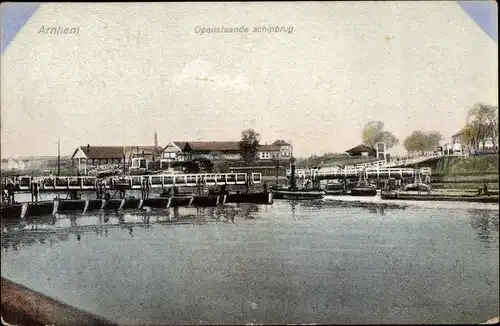 Ak Arnhem Gelderland Niederlande, Openstaande shipbrug