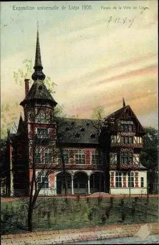 Ak Liège Lüttich Wallonien, Exposition universelle de 1905, Palais de la ville de Liege