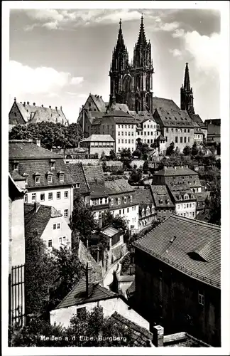 Ak Meißen an der Elbe, Burgberg, Panorama mit Dom