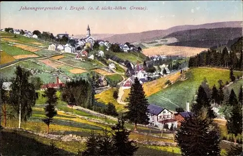 Ak Johanngeorgenstadt im Erzgebirge Sachsen, Panorama vom Ort