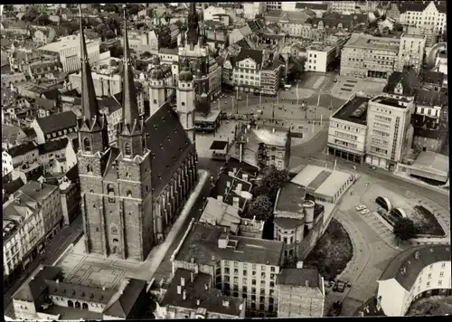 Ak Halle an der Saale, Fliegeraufnahme mit Marktkirche