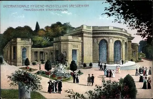 Ak Dresden, Int. Hygiene Ausstellung 1911, Französischer Staatspavillon