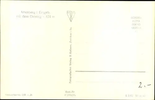 Ak Altenberg im Osterzgebirge, Panorama mit dem Geising