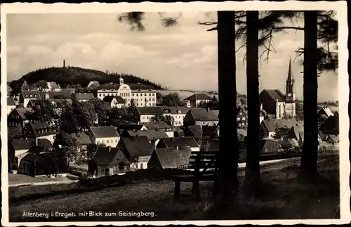 Ak Altenberg Erzgebirge, Panorama mit Blick zum Geisingberg