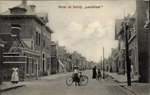 Ak Delfzijl Groningen, Landstraat, Anwohner