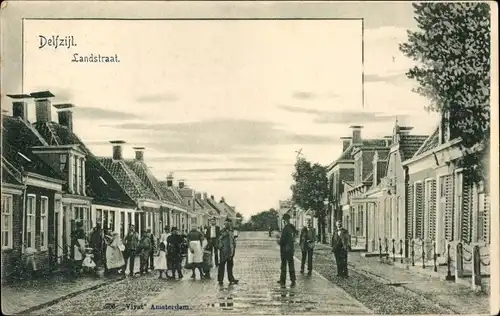 Ak Delfzijl Groningen, Landstraat, Anwohner