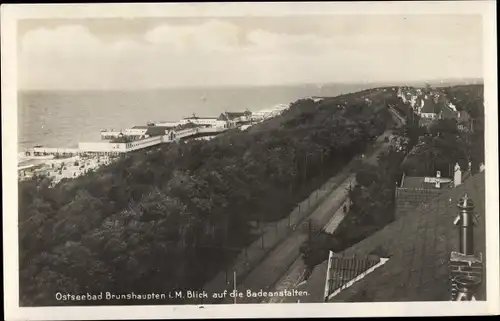 Ak Ostseebad Brunshaupten Kühlungsborn, Teilansicht mit Blick auf die Badeanstalten