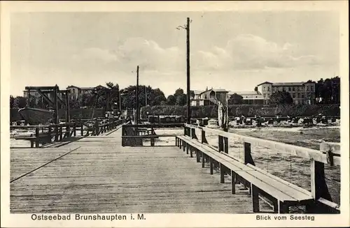 Ak Ostseebad Brunshaupten Kühlungsborn, Blick vom Seesteg