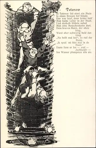 Ak Teterow in Mecklenburg, Gedicht, Brunnen