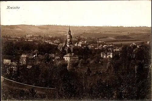 Ak Kreischa Sachsen, Gesamtansicht der Stadt mit Kirche