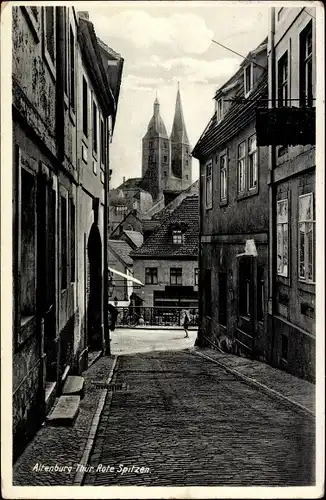 Ak Altenburg in Thüringen, Straßenpartie mit Blick zu den Roten Spitzen