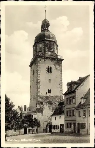Ak Altenburg in Thüringen, Nikolaikirchturm, Turmuhr