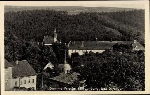 Ak Klingenberg im Erzgebirge Sachsen, Blick auf den Ort mit Kirche, Umgebung