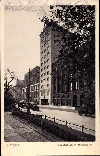 Ak Leipzig in Sachsen, Goethestraße, Hochhaus