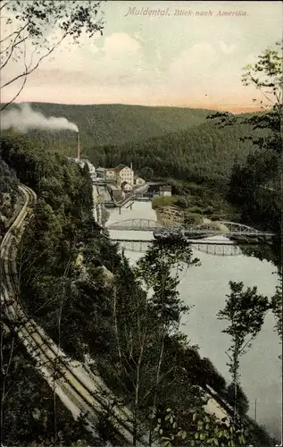 Ak Amerika Penig in Sachsen, Muldental, Brücke