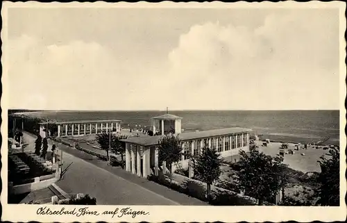 Ak Seebad Binz auf Rügen, Teilansicht, Strand