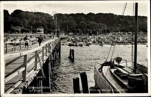 Ak Ostseebad Göhren auf Rügen, Blick von der Landungsbrücke