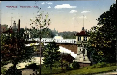 Ak Hamburg Mitte St. Pauli, Helgoländer Allee, Brücke