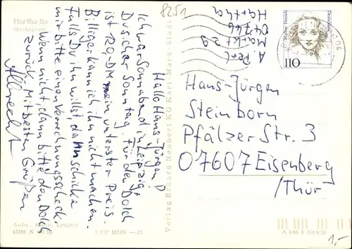 Ak Hartha in Sachsen, Marktplatz, Kirche