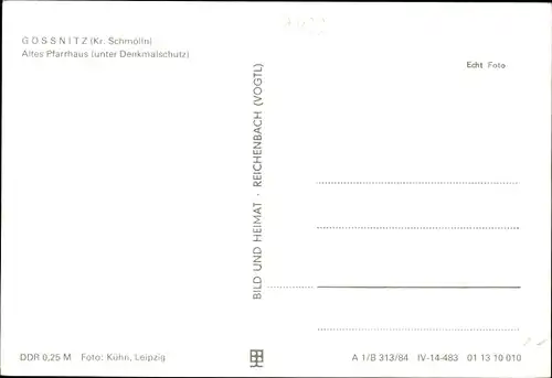 Ak Gößnitz in Thüringen, Altes Pfarrhaus