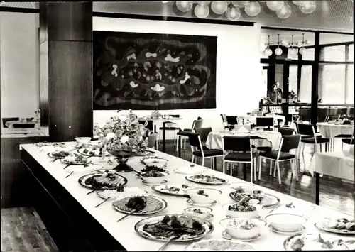 Ak Ostseebad Zinnowitz Usedom, FDGB Ferienheim Roter Oktober, Speisesaal