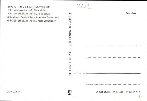 Ak Ostseebad Ahlbeck Heringsdorf auf Usedom, FDGB Erholungsheim Ferienglück, Max Kreuziger