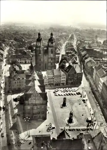 Ak Lutherstadt Wittenberg, Kirche, Fliegeraufnahme