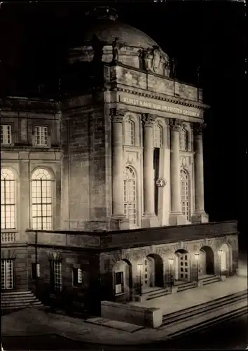 Ak Karl Marx Stadt Chemnitz in Sachsen, Opernhaus, Nachtbeleuchtung